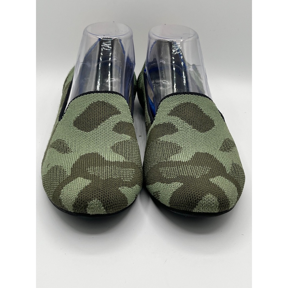 Rothys The Loafer Women Sz 11 Olive Camo Green Camouflage Knit Slip On Shoes